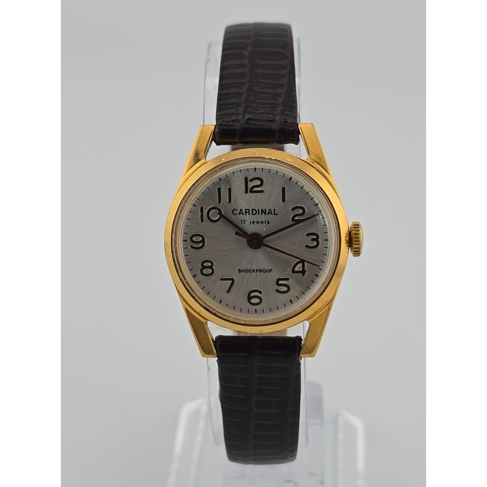 Vintage Cardinal Ladies 26mm Wrist Mechanical Wind Watch 17 Jewel - Working